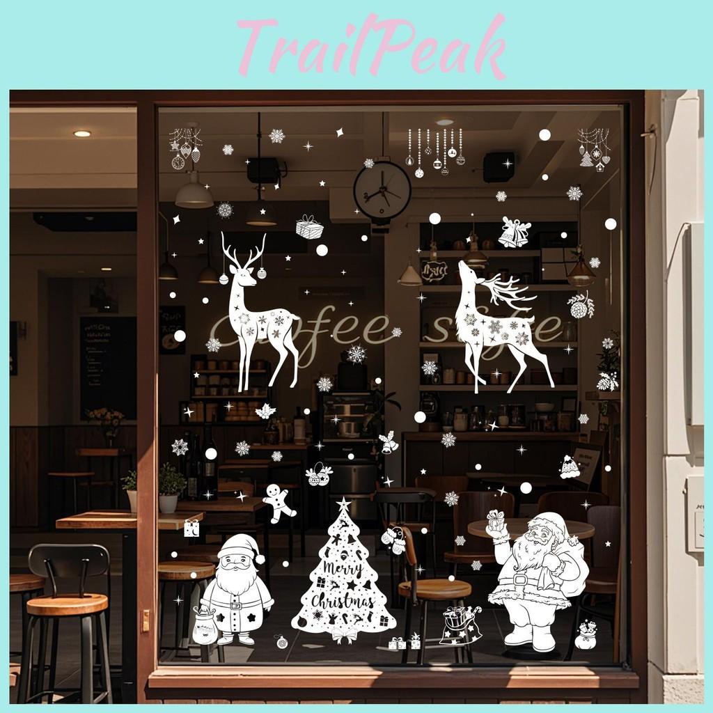 Clings Window Christmas Pvc Reindeer And Snowflake Decals Set Decoration Holiday