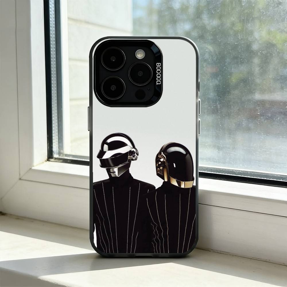 Coque de téléphone électronique Daft Punk pour iPhone 17,16,15,14,13,12,11 Plus,Pro Max,XS,Coque de téléphone argentée colorée Funda Cover