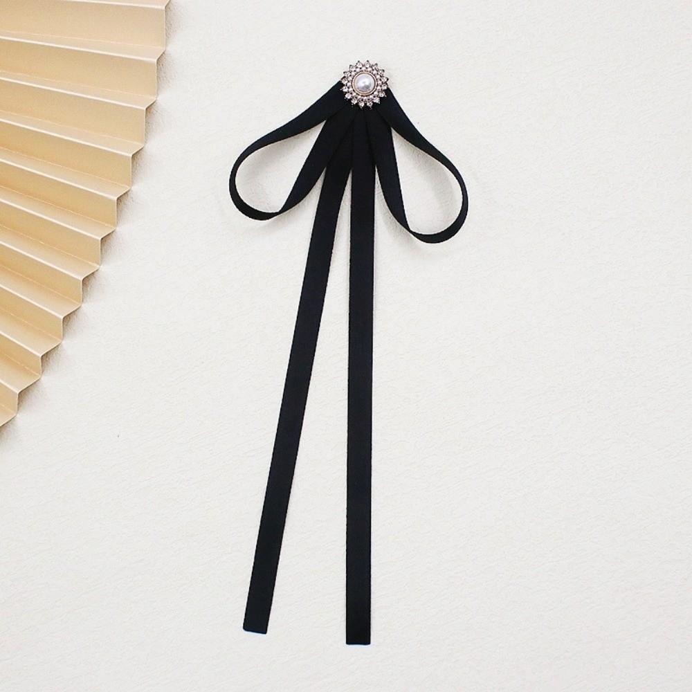 Business Ribbon Brooches Imitation Pearl Cravat Elegant JK Bow Tie  Shirt Accessory