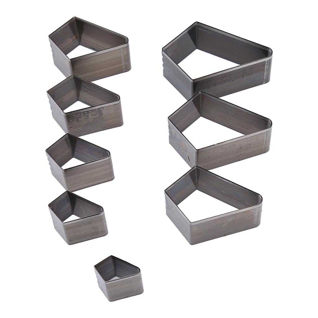 8Pcs Leather Die Cutter Template Cutting Mold Diamond Shape High Carbon Steel Hollow Punching Tool for DIY Craft