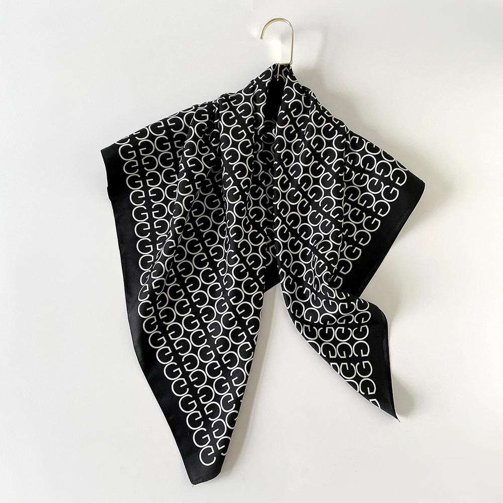 

Новый весенний стиль шарф из искусственного шелка с универсальным дизайном простой корейский стиль печатный шелковый шарф для женщин 90*90cm