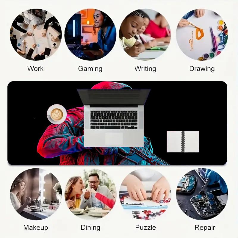 Skull Soldier Xl Gaming Mouse Pad Nonslip Rubber Base Stitched Edge Waterproof Desk Mat For Pc Laptop Gamer Office Computer Accessories C929269