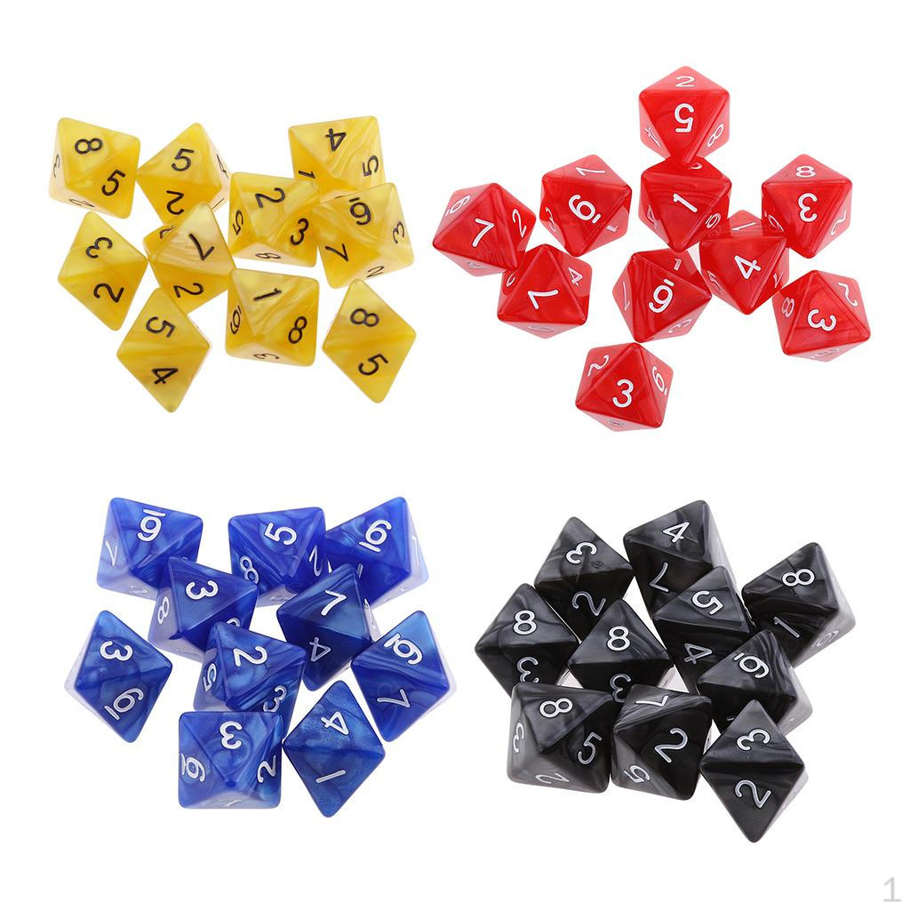 

40 Pieces Multi-Sided Polyhedral 8 Sided Game for Party Table Games, 4 Colors