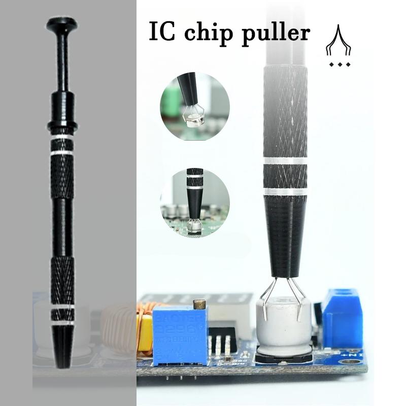 Pinza per Componenti Elettronici Quattro Griffe Estrattore Chip IC Raccoglitore Viti Pinzette Strumento di Raccolta Pinza in Metallo Strumento Manuale per Riparazioni