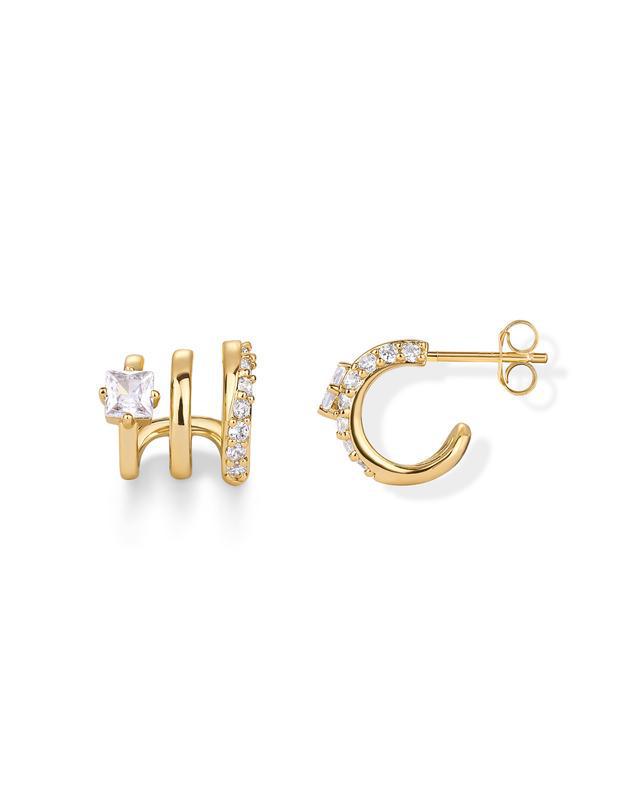 Trendy Gold-Plated Zirconia Stud Earrings - Thickened, Super Sparkle, Cross-Border Fashion Jewelry