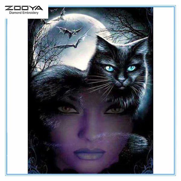 

ZOOYA DIY 3D Бриллиантовая вышивка Крестик Крафт Стежок Домашний декор Кошка