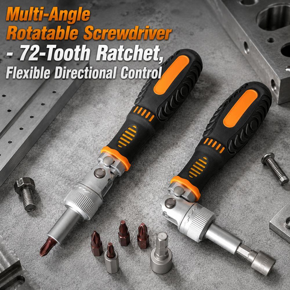 Adjustable Ratchet Two-way Screwdriver Set Universal Ratchet Screwdriver  Repair Tools