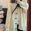 Solid Color New Style Women's Oversized Knit Sweater Cardigan Coat for Autumn Winter