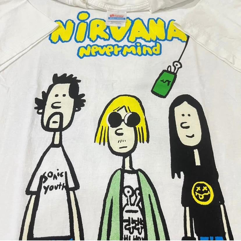 NIRVANA Nevermind Sz.L Cartoon Vintage Crayola Single Stitch Shirt Shirt REPRINT