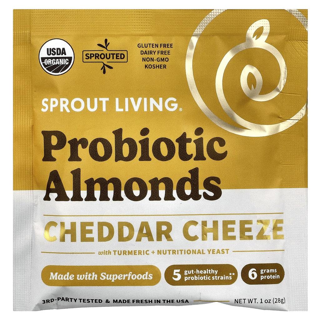 Probiotic Almonds, Cheddar Cheese, 10 Packets, 28G (1Oz) Per Pack