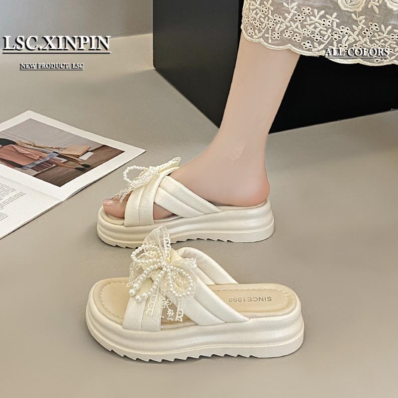 Fashion Shoes Summer Clogs Woman House Slippers Platform Slides Butterfly-Knot Fashion Beach Luxury Soft Butterfly-knot Shoes Woman 2025