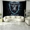 Las Vegas Raiders Logo Wall Tapestry Aesthetic Wall Hanging Printed Fabric Blanket Decorative Tapestries for Bedroom Living Room Home Decor