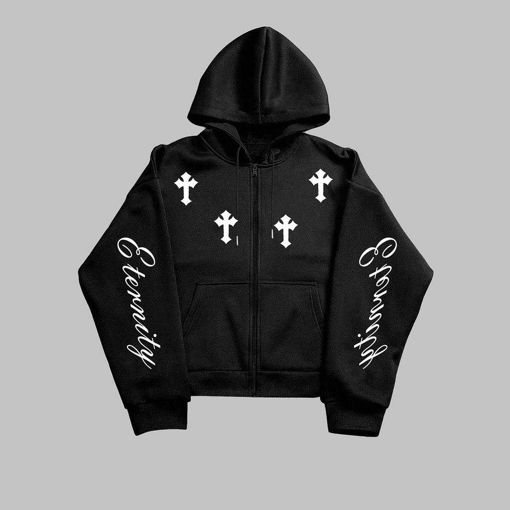 Mens Zip Up Hoodie - Sweatshirts for Men Y2K Vintage Long Sleeve Sweatshirt Streetwear Pullover with Pocket