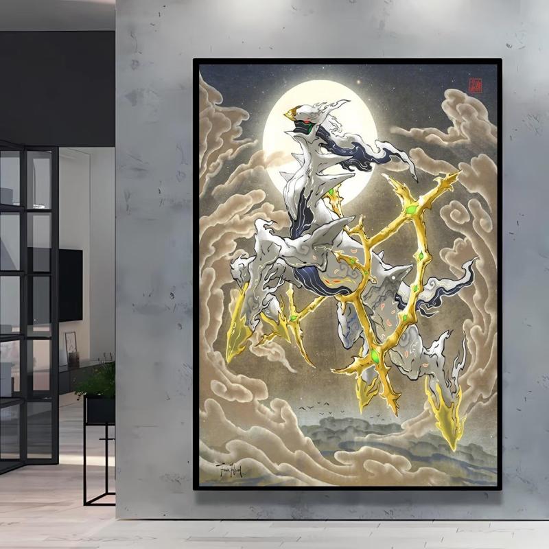 Japanese Classic Anime  Charizard Decorative Painting High Quality Canvas  Modern Home Bedroom Wall Picture Decorative