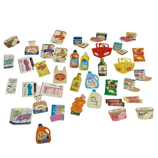 Miniaturní přepravní krabice sada samolepek s čipem samolepky na kelímky od zmrzliny samolepky s holografickou fólií opakovaně použitelné mini kartonové samolepky dárky pro milovníky tvoření