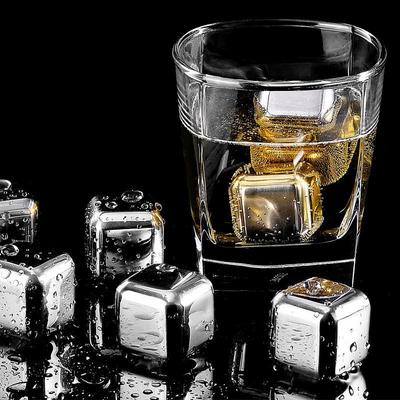 Whisky-Eiswürfel aus Edelstahl 304 – schnell gefrierende Kühlsteine aus Metall