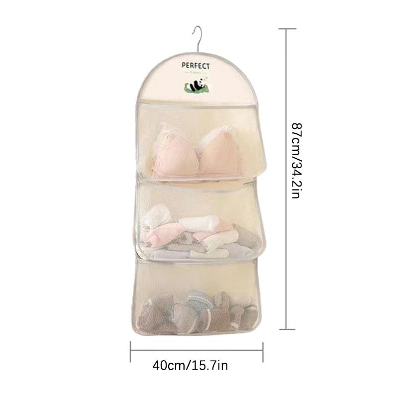 Underwear Hanging Storage Bag Household Socks Storage Net Wardrobe Hanging Hook Net Bag Portable Clothing Storage Mesh Bag