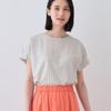 INDIVI Washable Striped Tucked Sleeve Blouse Beige Size 38 Spring Women's (12712402), (352cm), (M), Shirt/Blouse