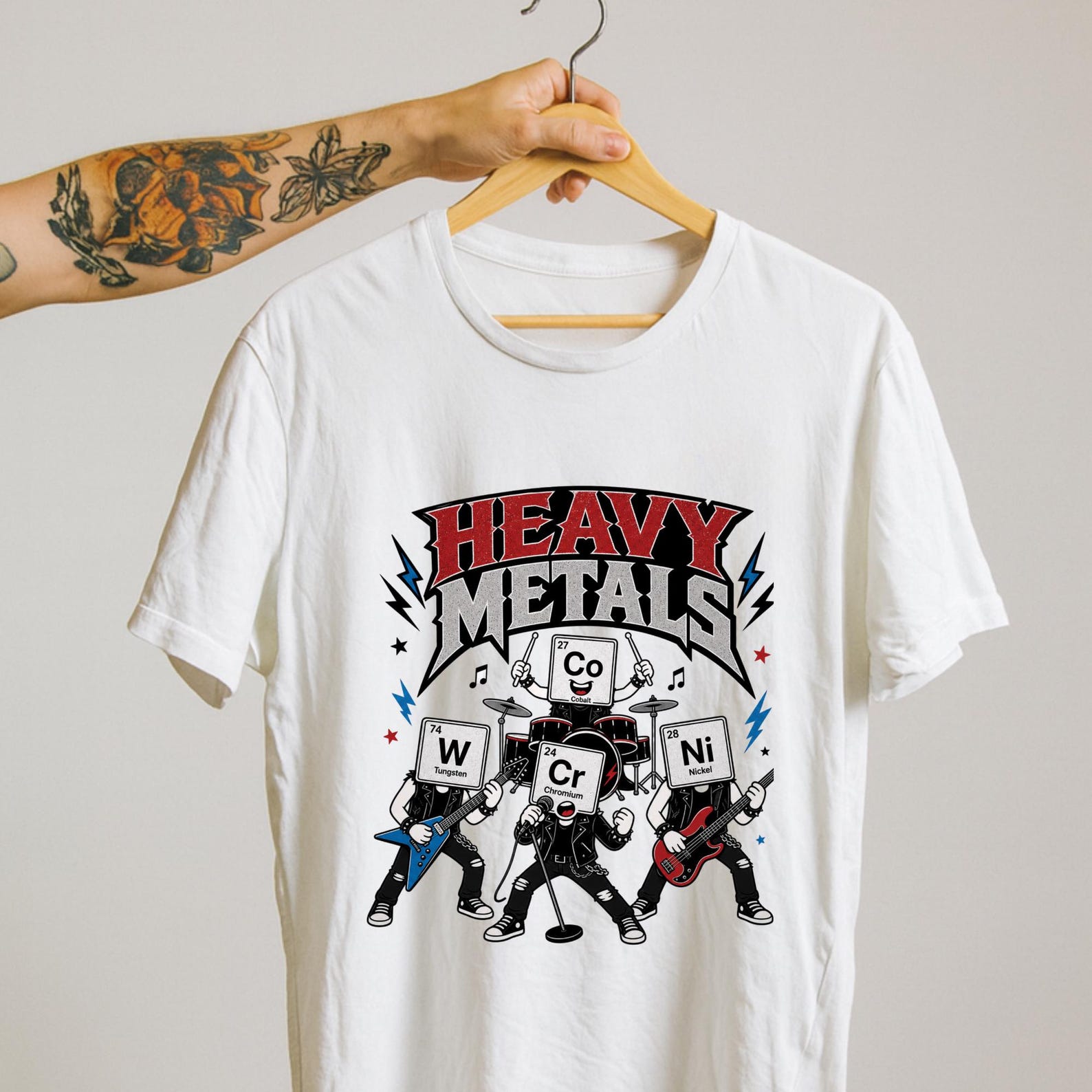 Heavy Metals Shirt, Chemistry Rock Band Tee, Funny Science Teacher Gift, Periodic Table Metal Band T-Shirt, Chemist Gift, Heavy Metal Music. S