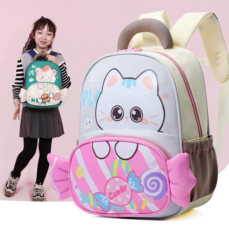 Charming Cat Lightweight Backpack For Children With Multiple Color Options And Design Durable