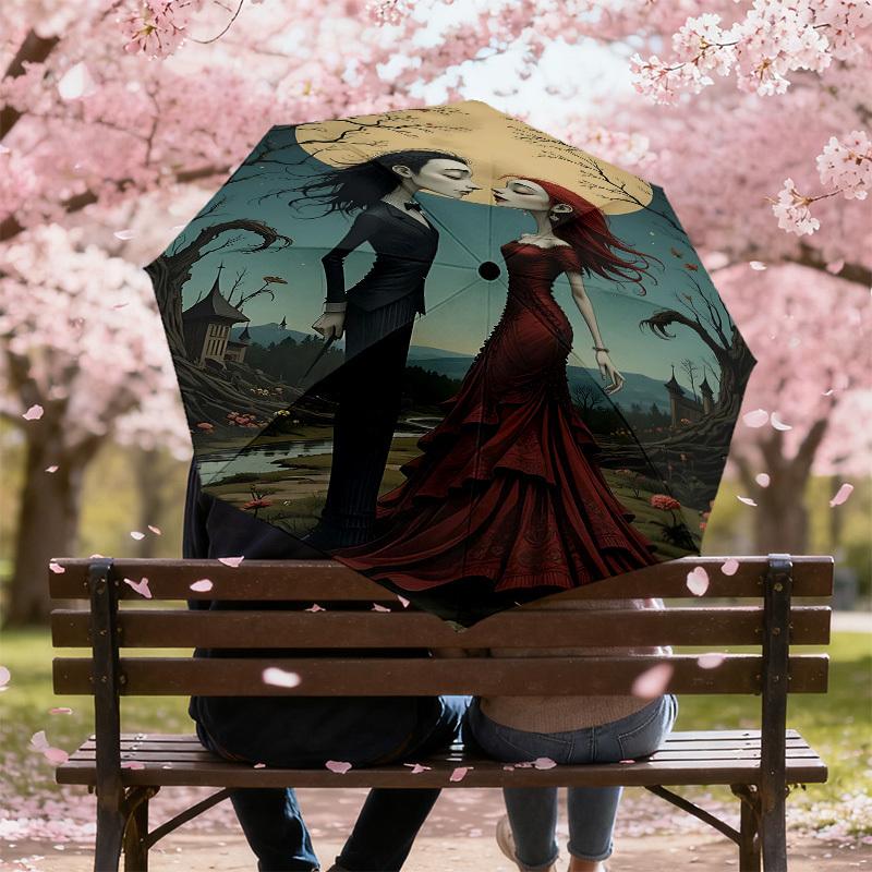 1PC Warner Moonlight Romance Umbrella-8-Rib Reinforced, Automatic Open, Lightweight & Durable-A66