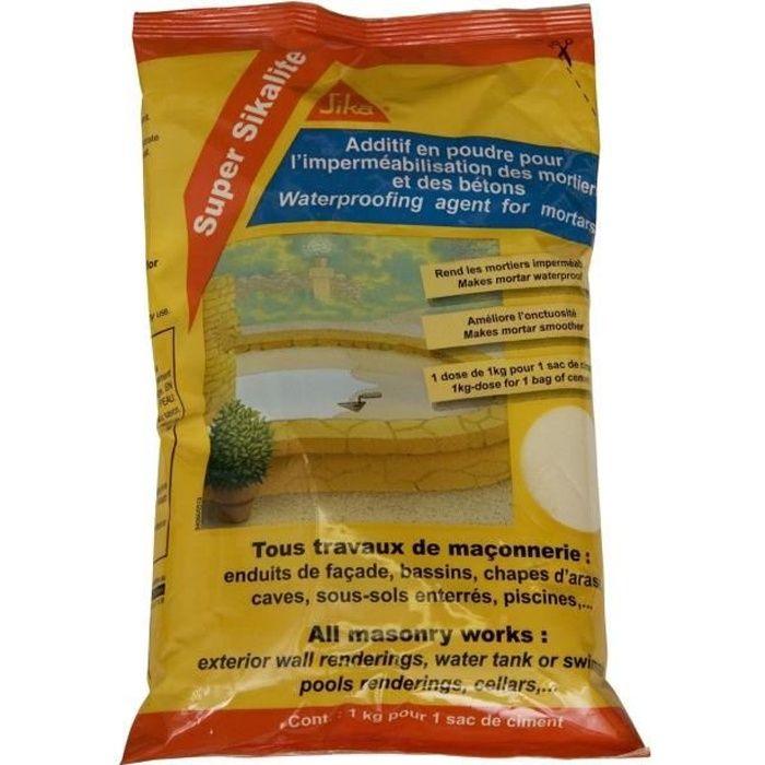 Additivo in polvere per impermeabilizzare malte e calcestruzzi - sika super sikalite - bianco - 1kg bianco