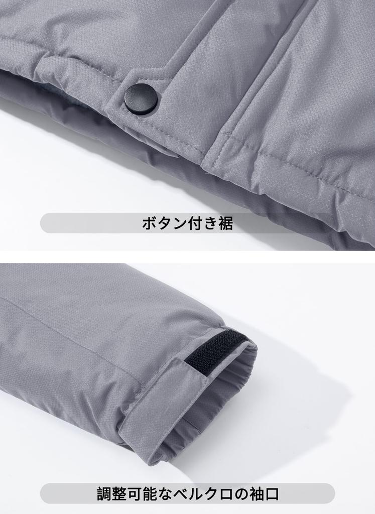 TACVASEN 11k Winter Warm Solid Color Windproof Outerwear for and Light Size 3XL Men's Jacket, Zip-Up Coat, Skiing, Mountaineering, Snowboarding, Gray,