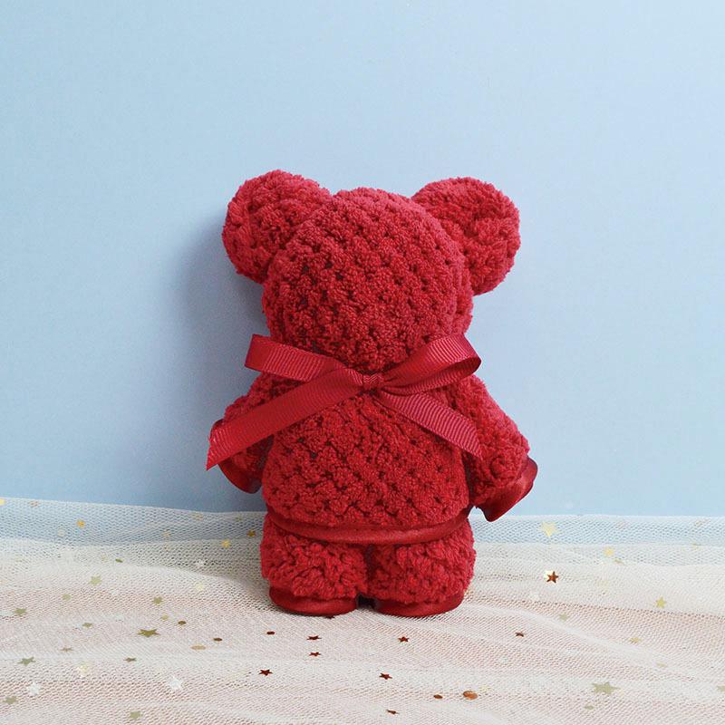 Red Happy Little Bear Handkerchief - Children s Souvenir for Weddings, Celebrations, and Mid-Autumn Festivals