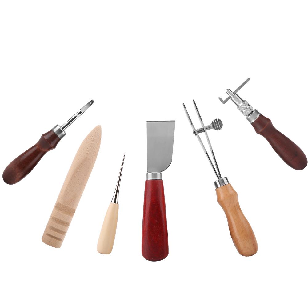 6PCS Leather Craft Tools Leather Cutter Knife DIY Leathercraft Groover Tool Kit Set