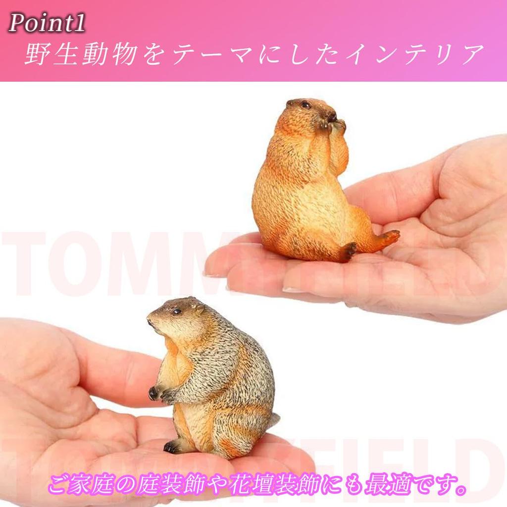 TOMMYFIELD Marmot Figurine, Realistic Animal, Living Room, Garden Decor, Entryway (Marmot) [Parallel Import]