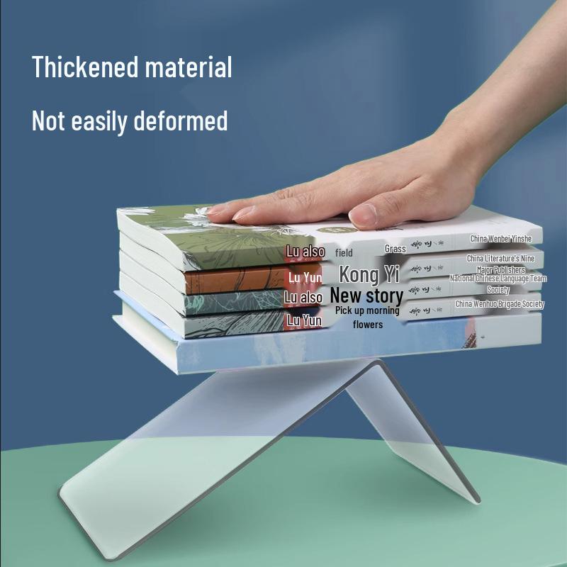 Transparent Acrylic L-Shaped Bookends: Thickened Book Clips for Desktop Bookshelf Storage