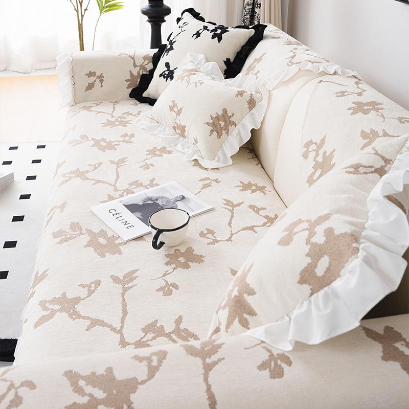New French Retro Sofa Cushion, Universal Light Luxury In All Seasons, One-Piece Straight-Row Combination Sofa Cover Cover Cloth