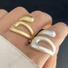 925 Sterling Silver Rings for Women Couple Minimalist Handmade Simple Hollow Gold RingJewelry Gift Prevent Allergy