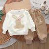 Fashionable Cartoon Children's Casual Sweatshirt Two-piece Set