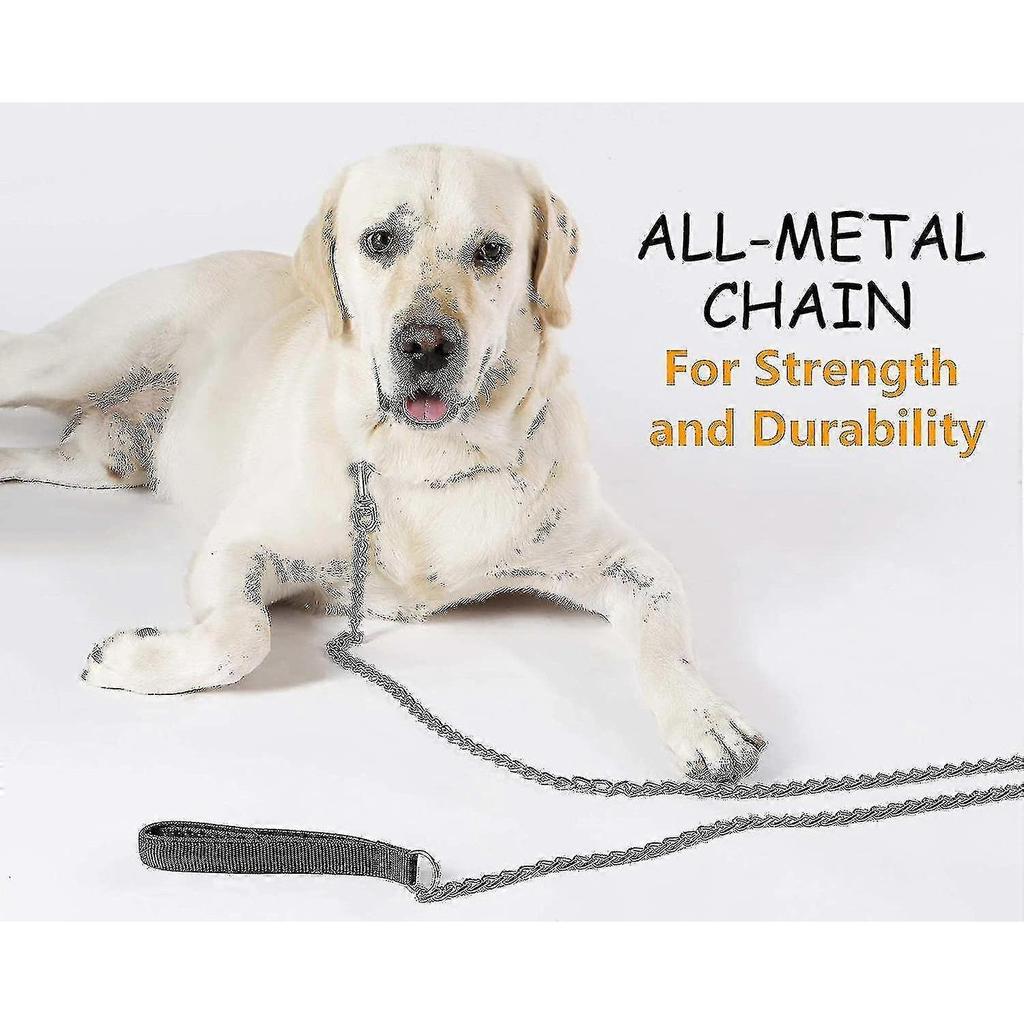 Metal Dog Leash, Heavy Duty Chew Proof Pet Leash Chain With Padded Handle For Large Medium Size Dogs,4.0mm X 6 Foot(pack Of 1) YVL
