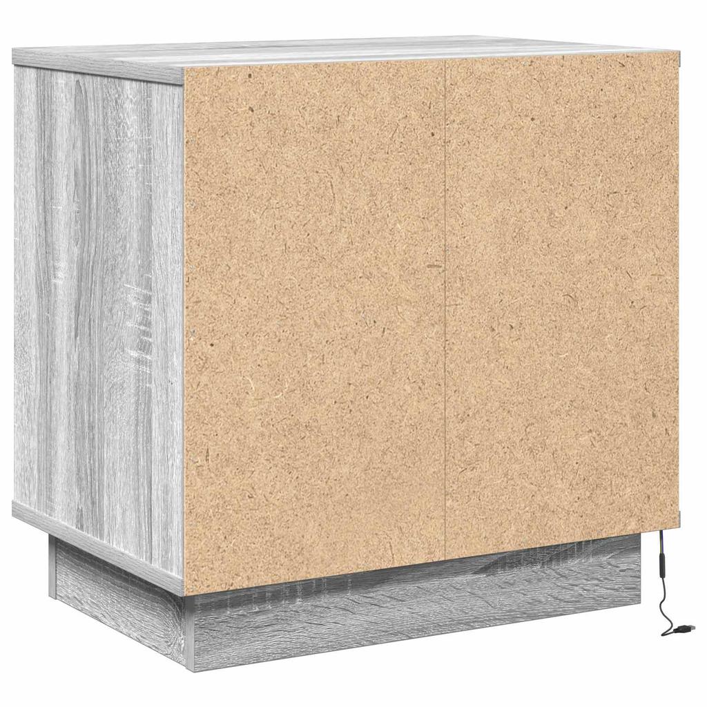 Nightstand with Drawers Gray 50 x 34.5 x 50 cm Engineered Wood