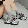 Shoes women's super fire silver retro strap platform muffin sneakers show feet small casual velvet cotton shoes