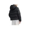 FILA Lifestyle White Series Versatile Solid Color Zipper Hooded Down Jacket Women outerwear Black F11W443904FBK
