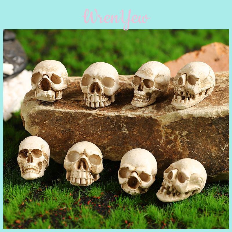 Halloween Skull Figurine Resin Miniature For Event Decor And Celebration Gifts