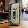 Retro Cassette Pattern Plating Phone Case For Samsung Galaxy A73,A72,A71,A70,A53,A52,A51,Others Soft Black Cover