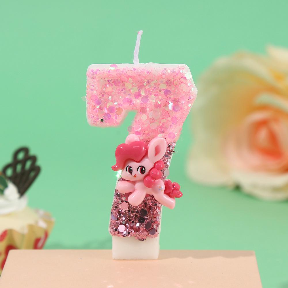My Little Pony Glitter Birthday Cake Candles - Colorful & Creative for Baby's First Celebration