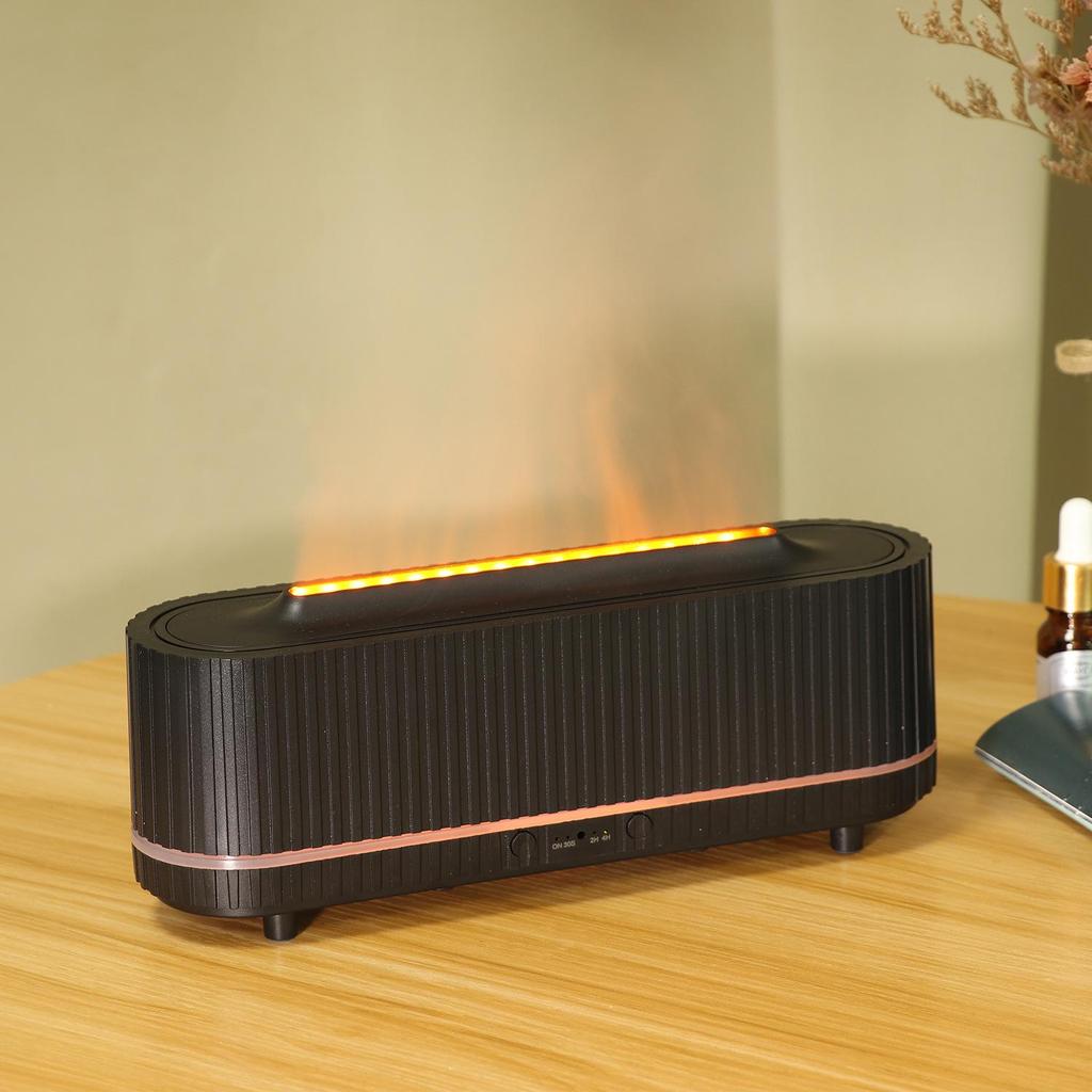 3D Flame Aromatherapy Humidifier for Home and Office - Low Noise, Ideal for Bedrooms and Desktops.