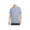 Nike Camiseta de Manga Curta com Gola Redonda e Estampa de Logotipo com Ombro Caído Tops Masculinos Azul FV8405-493