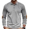Fashionable Men's Spring/Autumn Corduroy Vintage Loose-Fit Casual Outdoor Long-Sleeved Patchwork Polo Undershirt