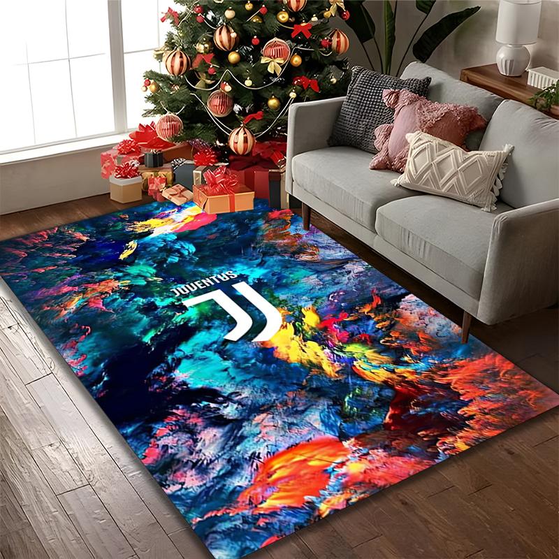 [1pc Juventus Football Club Office Chair Carpet] Digital Printed Area Rug for Home & Game Room Use, Soft Indoor Sofa Chair Mat