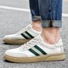 New Shoes for Men Cow Leather Casual Shoes Leisure Striped Sport Shoes Youth Slip-on Sneaker