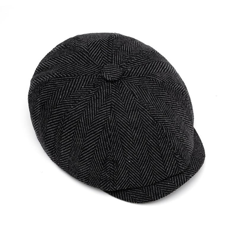 Βρετανικό Καπέλο Νεαροπωλητή Ανδρικό Φθινοπωρινό Χειμερινό Vintage Οκταγωνικό Καπέλο Μπερές