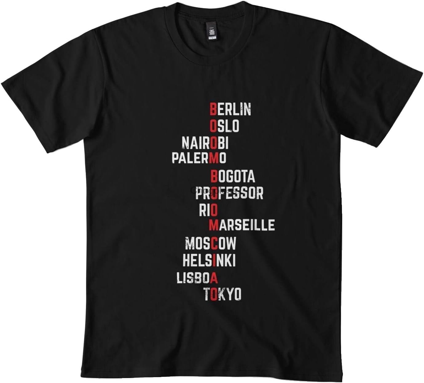 Boom Boom Ciao Money Heist Funny Acronim DMN t-Shirt bl Black XL чёрный