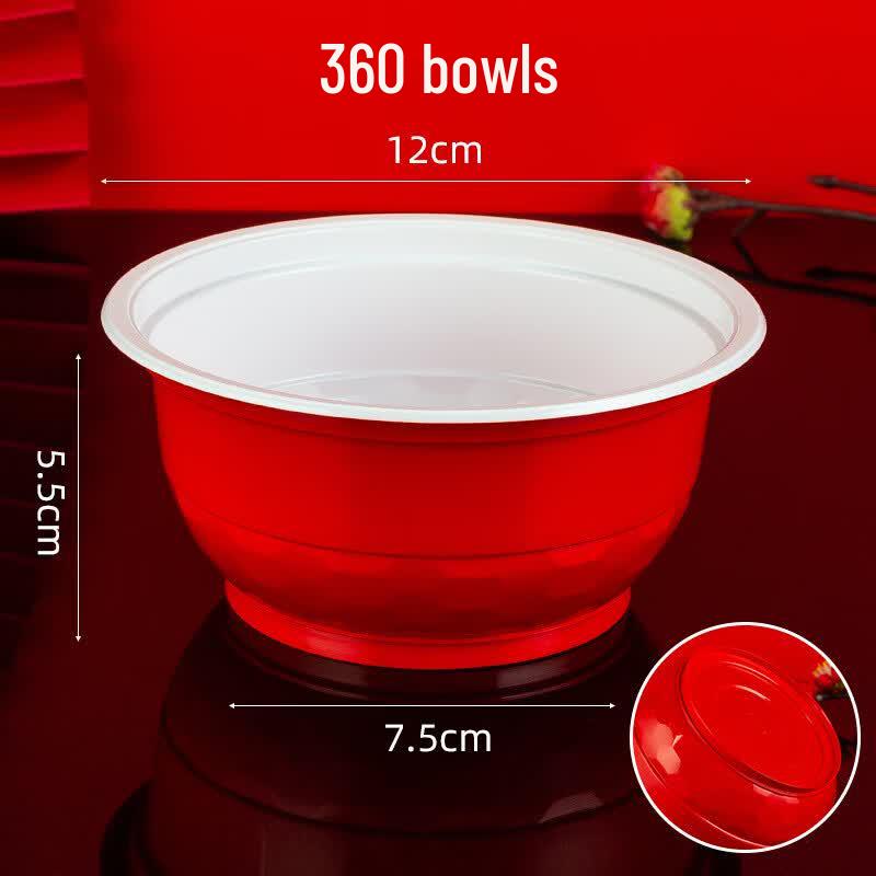 Disposable Plastic Red Bowls (480-pack)