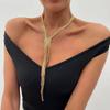 Elegante eingelegte Strasssteine, Mehrschichtige Kastenkette, Quasten-Halskette, Damenmode, Sommerschmuck, Schmuck, Geschenke